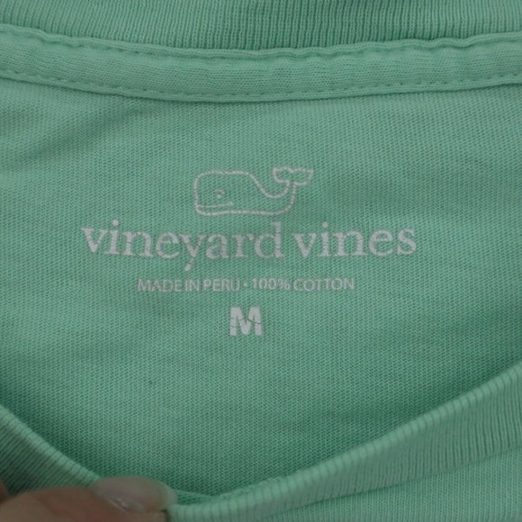 Vineyard Vines Shirt Mens M Green Short Sleeve Round Neck Print Logo Cotton Tee - Picture 2 of 14